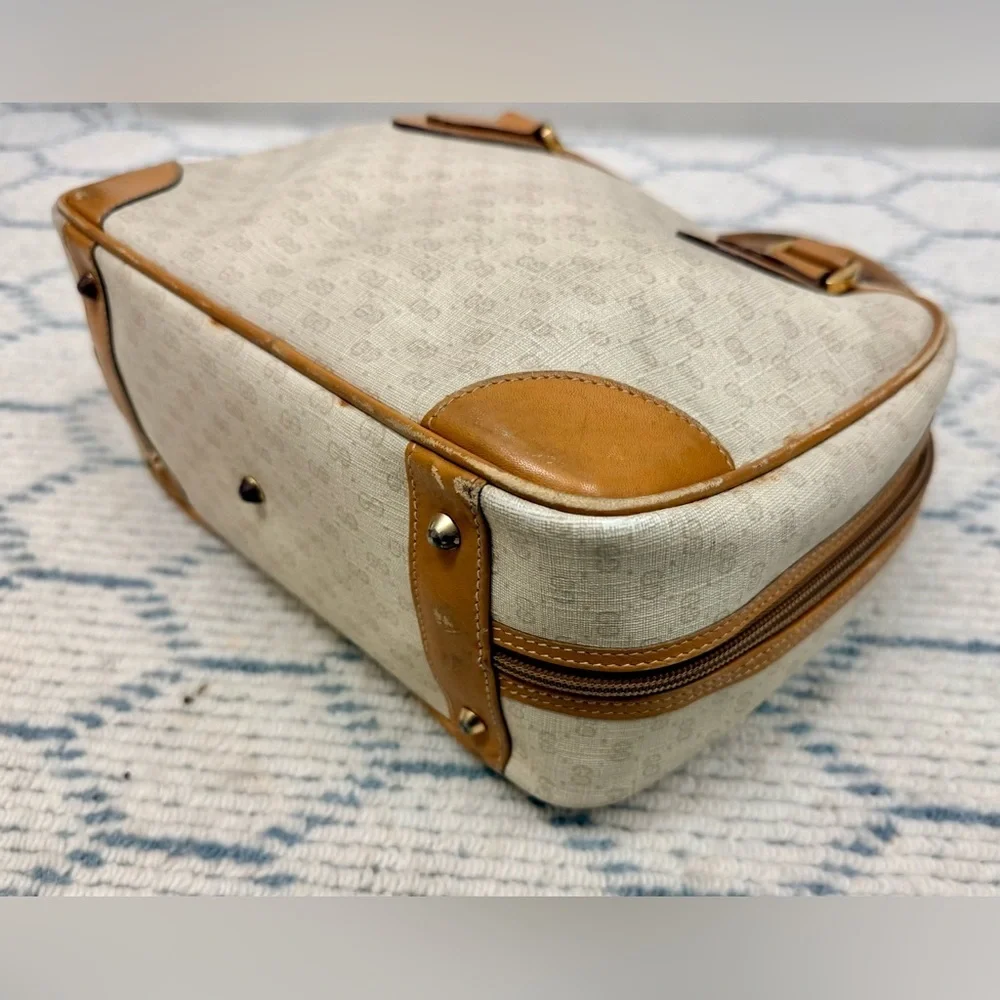 GUCCI Vintage 80’s Brown GG Monogram Signature Micro Supreme Top Handle Handbag